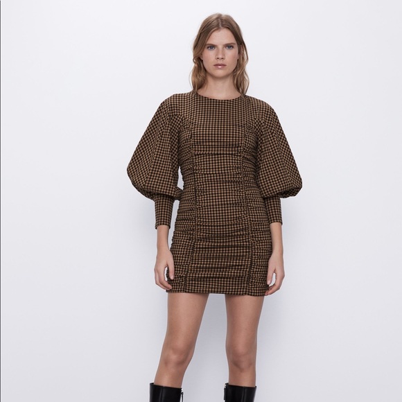 Zara Herringbone Pattern Dress - Picture 3 of 7